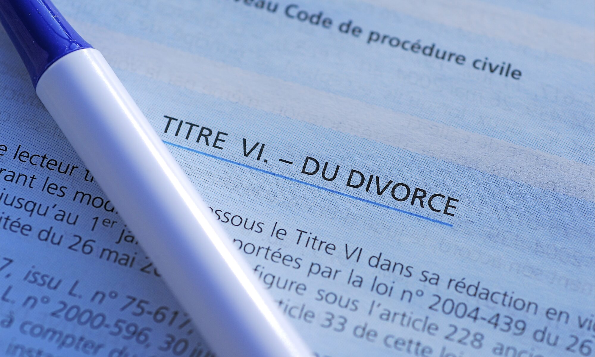 Des textes de lois sur le divorce